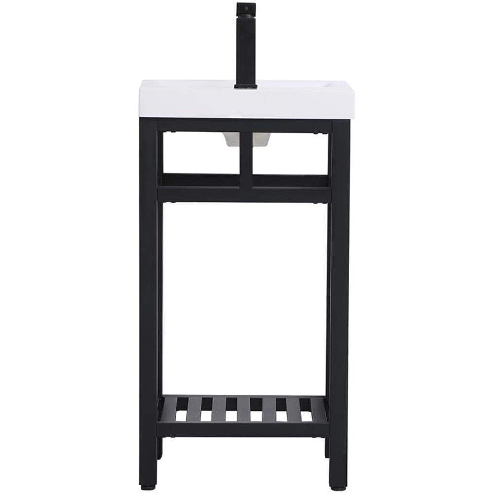 Elegant Lighting VF14018BK Raya 18" Specialty Cast Iron Console Bathroom Sink - Black
