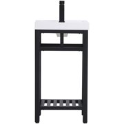 Elegant Furniture and Lighting 18 inch Single Bathroom Metal Vanity in Black