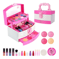 thumbnail image 2 of Juguete Maquillaje De Verdad Belleza Niña Tocador Estuche Rosa con Blanco, 2 of 5