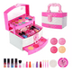 thumbnail image 2 of Juguete Maquillaje De Verdad Belleza Niña Tocador Estuche Rosa con Blanco, 2 of 5