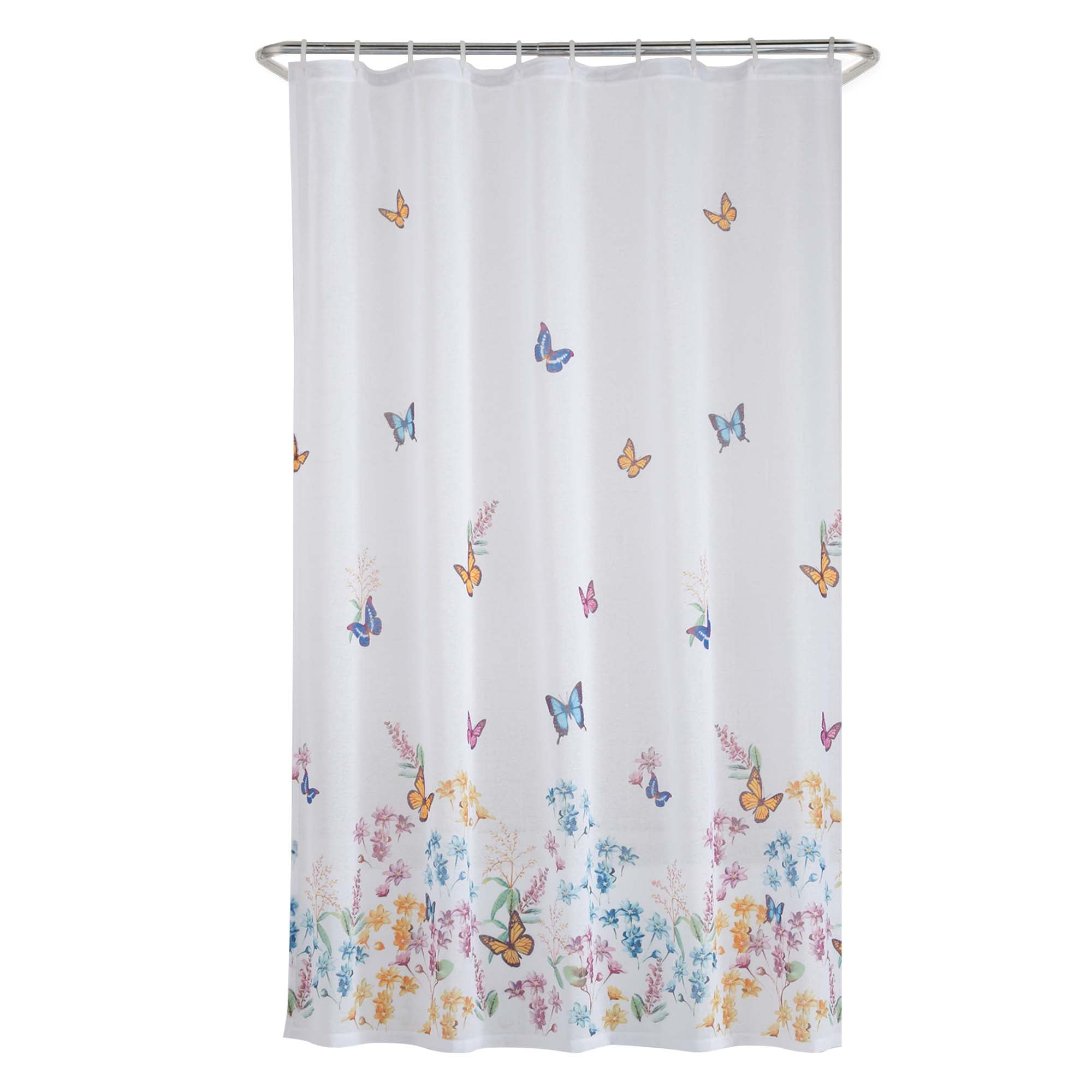 NWT-Mainstays Inspire Fabric Shower Curtain-Bible Quotes-Birds/Flowers/Butterfly 