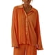 thumbnail image 1 of SAYOO , ropa informal para mujer, trajes de Color sólido con volantes, botón de solapa, camisa de manga larga, Tops y pantalones de pierna ancha sueltos SAYOO casual, 1 of 2