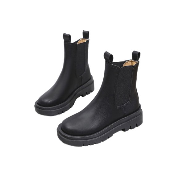 Woobling Ladies Comfort Pull On Ankle Boots Womens Dress Anti Slip Chelsea Boot Women Waterproof Booties Black 9