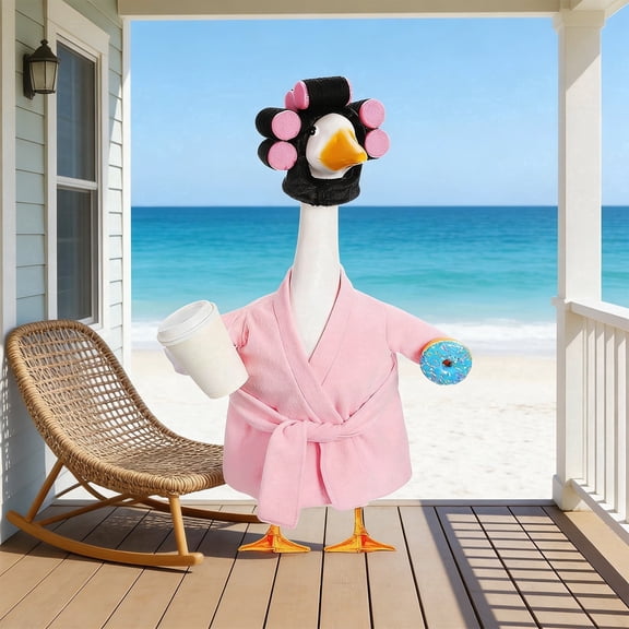 Sruoe Porch Goose Outfits, 23 Inch Porch Goose Clothes, Goose Clothes Dress, Duck Sculpture Clothes for Lawn Statue Cement Statue Yard Patio Party Decoration