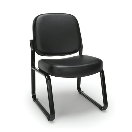 OFM Vinyl Armless Guest and Reception Chair, in Black (405-VAM-606)