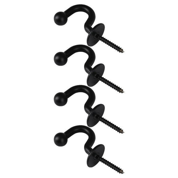 unbranded  4 Pcs Hook up Curtain Tiebacks Hooks Wall Rack Window Black