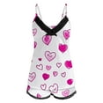 thumbnail image 4 of LIIPEE Womens Sexy Camisole Love Printing Shorts 2PCS Set Sleepwear Lace Backless Trim Hot Pants Suit Comfort Pajamas, 4 of 5