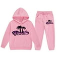 thumbnail image 3 of LIUYUNNN Kids Sweatsuit Set for Girls 2 Piece Long Sleeve Tree Pink Tracksuit Hoodie and Jogger Sweatpants Winter Clothes Boy Clothes 4-5 Years Boys Girls Fall and Winter Outfits, 3 of 3