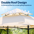 thumbnail image 3 of SPECSTAR 8' x 5' Grill Gazebo Canopy, Outdoor BBQ Gazebo Shelter with 2 Side Shelves & Double-Tiered Top, Beige, 3 of 8