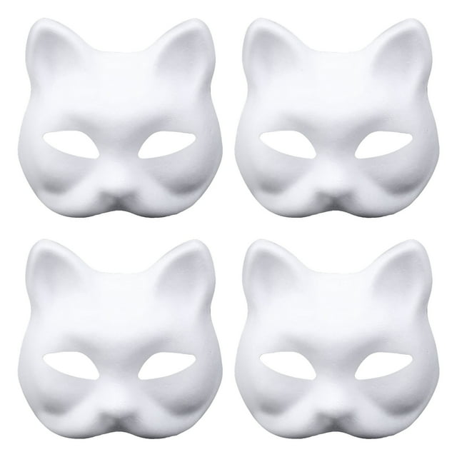 MVRLSH Under 10$ White Paper Pulp Face DIY Blank Children Hand Painted Male And Female Spoon Cat Face