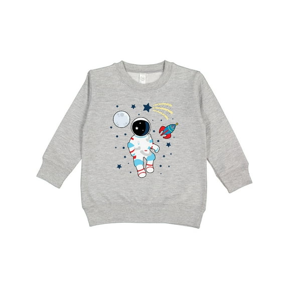 Inktastic Astronaut the Moon Spaceship and Shooting Star for Light Colors Toddler Sweatshirt