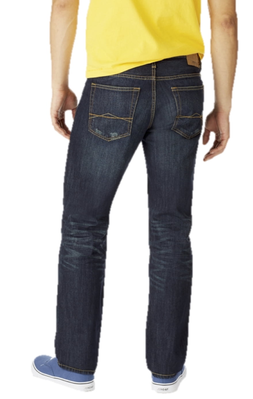 Aeropostale - Aeropostale Mens Slim Straight Dark Wash Destructed Jeans ...