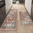 thumbnail image 3 of Boho Kitchen Rug Set of 2 Piece Non-Slip Vintage Rust Hallway Kitchen Runner Rugs and Mats Washable Kitchen Mats for Kitchen Floor Mat Carpet Runner Rugs for Hallway Laundry Decor 17”x30“+17'' X 47'', 3 of 7