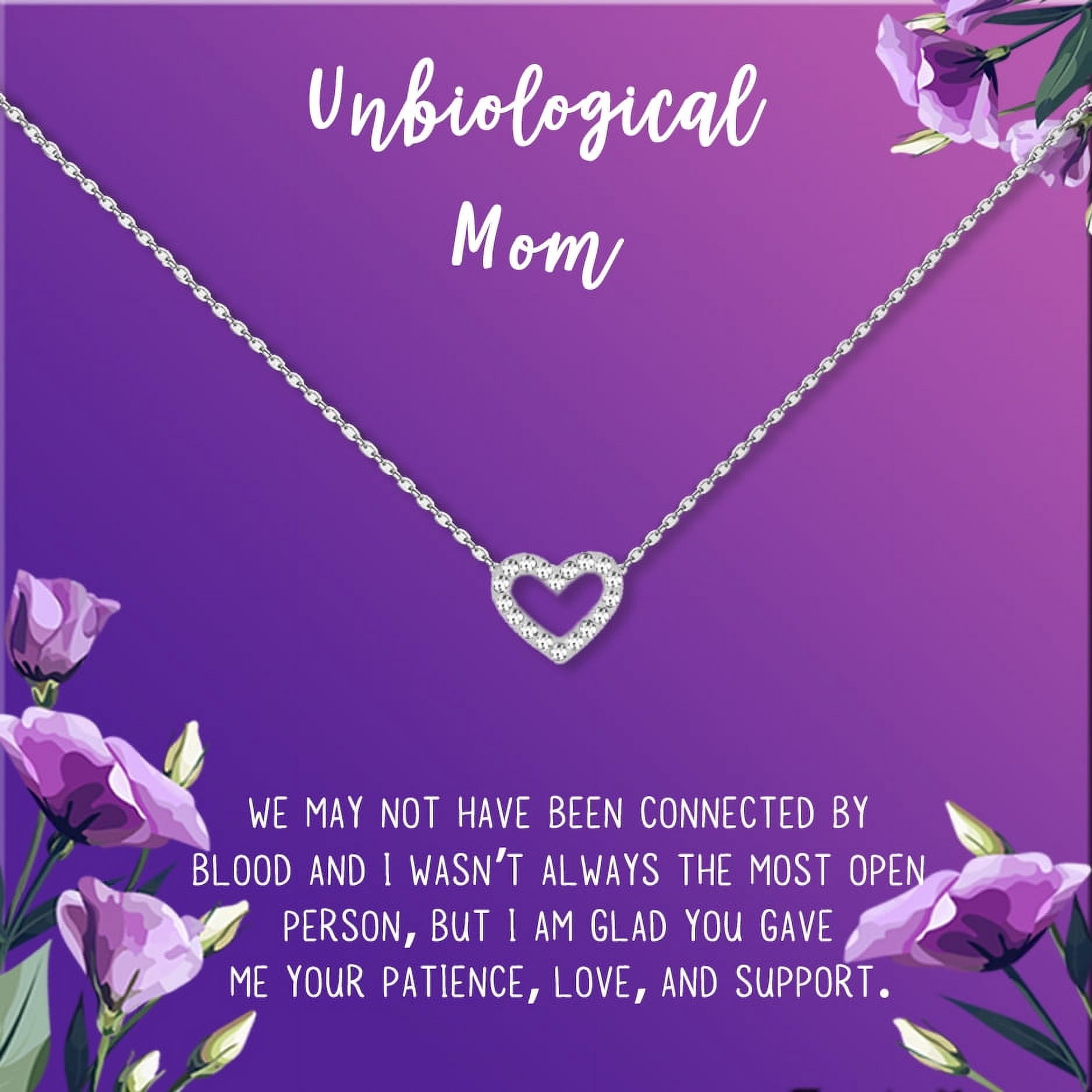 Unbiological Mom Mother's Day Gift for Mom, Mother in Law Gift, Mother's Day Gift Box, Mother's Day Gift Idea, Gift for Mom, Jewelry For Mother[Silver Heart,Purple Gradient]