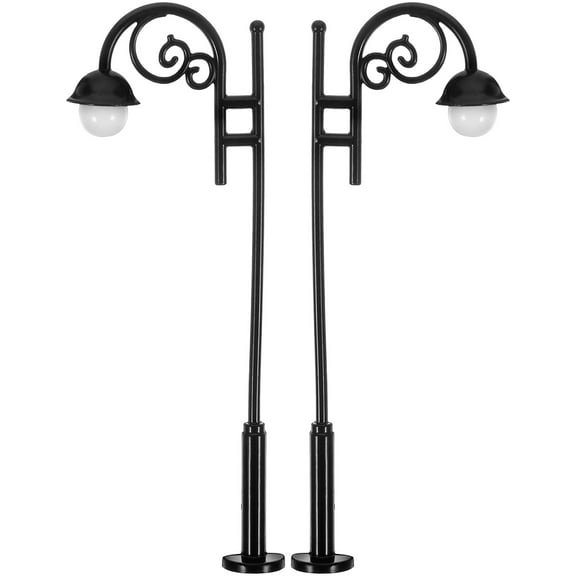 Raindrops 2Pcs Dollhouse Streetlight Models Mini Street Light for Collectible Item Decorators