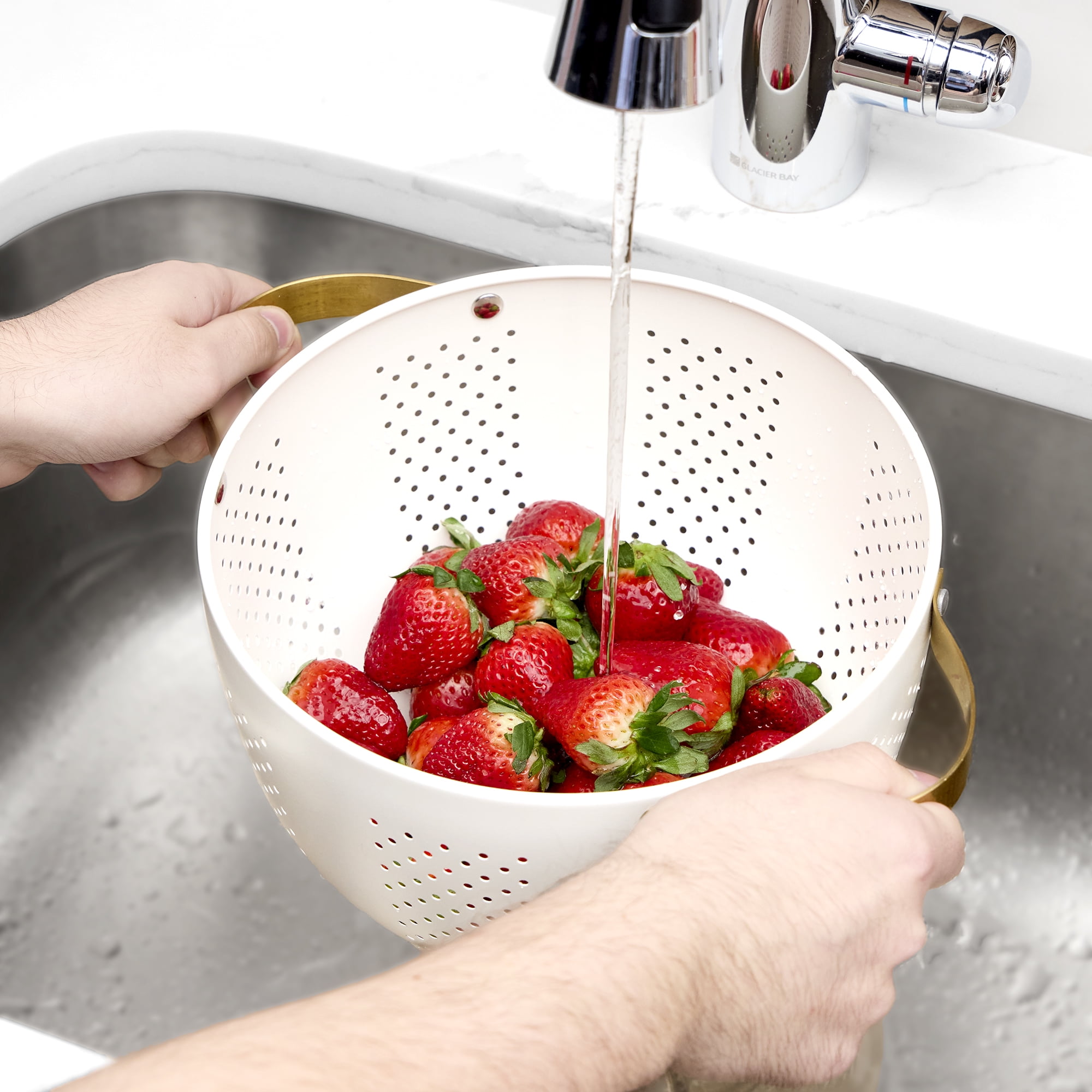 Thyme & Table Cream and Gold Colander