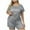 Gray(1), variant on Diufon Pajama Set Shorts for Women Plus Size Crewneck Short Sleeve Tops & Elastic Waist Shorts Homewear Sets