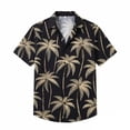 thumbnail image 3 of BUWTTED Mens Shirts Short Sleeve Button Down Loose Hawaiian Beach Tropical Print Summer Casual Holiday Vacation Breathable Black Shirt L, 3 of 5