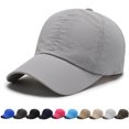 thumbnail image 5 of 1 Uds. Sombrero para el sol de verano al aire libre, gorra de béisbol informal transpirable con protección solar, gorra de béisbol para pesca, gris claro Rojo Verde, 5 of 5
