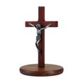 thumbnail image 2 of Fancyes Jesus Cross Figurine Sculpture Gift Praying Religious Statue Desktop Ornament for Room Outdoor Cabinet Bookshelf, 2 of 8