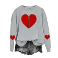 thumbnail image 6 of successthop Zip Up Sweatshirt No Hood Women Heart Casual Crewneck No Hood Clothes Long Sleeve Outfits Vacation Tops XL, 6 of 6