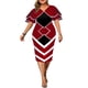 thumbnail image 3 of TRKIYQC Vestido ajustado para mujer, cuello en V, doble capa, manga corta con volantes, cremallera trasera, falda de una pieza TRKIYQC Vida cotidiana, 3 of 5