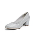 thumbnail image 1 of Zapatos de Tacón Grueso DREAM PAIRS para Mujer Plateados Talla 6.5, 1 of 8