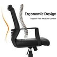 Smile Mart Adjustable Midback Ergonomic Mesh Office Chair with Lumbar Support, Black Seat