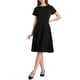 thumbnail image 4 of INSPIRE CHIC Vestido A-Line Elegante para Mujeres con Cuello Redondo, Decoración de Perlas, Manga Corta, Vestido de Trabajo y Cóctel, Corte Acampanado, XL Negro, 4 of 4