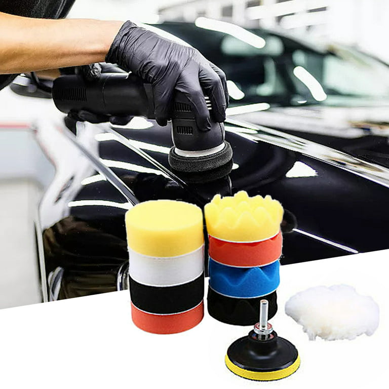 Carevas 11 PCS 3-inch Car Polishing Pad Kit Foaming Buffing Waxing Sponge  Wool Pad with Self-Adhesive Disc Drill Attachments Cleaning Pad for  Automotive Household Bathroom Kitchen 