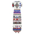 thumbnail image 4 of Ovzne Robes d'Été pour Femmes Robes d'Été Décontractées Imprimé Col Rond Manches Courtes Poches Robe Longue Imprimée Grande Taille Robes Longues Imprimées Manches Courtes en Liquidation, 4 of 5