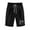 Black(Print), variant on Patlollav Women's Elastic Waist Knee Length Casual Cotton Bermuda Shorts with Drawstring
