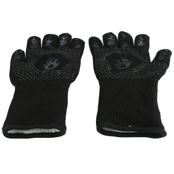 Guantes Ignífugos Para Parrilla, Guantes Negros Para Barbacoa, Silicona De Algodón, Antideslizantes Para Hornear