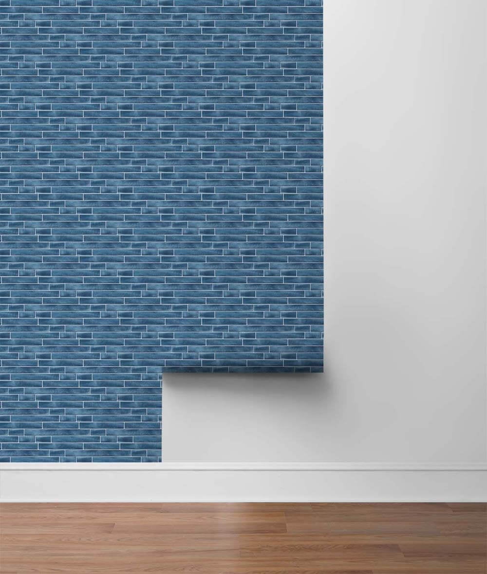 NextWall Brushed Metal Tile Peel and Stick Wallpaper