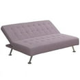 thumbnail image 4 of Rosebery Kids Tufted Futon, Convertible Sleeper Sofa in Lilac and Chrome, 4 of 14