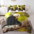 thumbnail image 1 of Monkey 7 Piece Comforter Set Full Bed In A Bag,Wild Animals Bedding Sets Wildlife Tree Branches Sheet Set With Comforter,Botanical Bed Set, 1 of 5