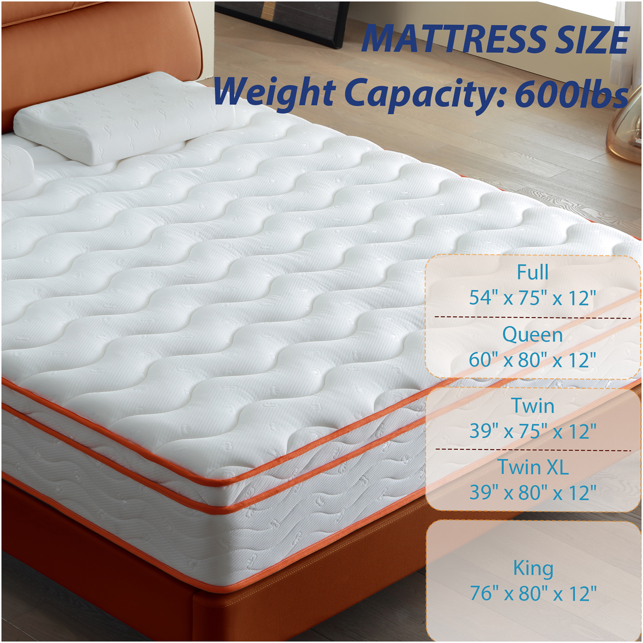 JERFIT 12 Inch King Hybrid Mattress with Euro Top, Medium Firm Feel, Gel Memory Foam & Pocket Springs for Cooling Support, Motion Isolation, Pressure Relief, CertiPUR-US Certified, Bed in a Box