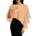 thumbnail image 3 of jiaxiM Sheer Shawl Women Chiffon Capelet Batwing Sleeves Elegant Evening Wedding Shawl Wrap Sheer Mesh Asymmetric Hem Formal Cover Up, 3 of 5
