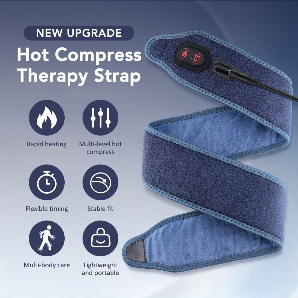Heating Pad Wrap, Electric Heating Pad, Extra Long Fast Heating Wrap with 4 Heat Settings, Adjustable Heated Brace Wearable Heating Wrap, Around for Wrist Elbow Knee Ankle Arm, Blue