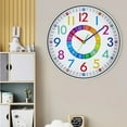 thumbnail image 2 of 12 Inch Digital Clock Mute Home Bedroom Living Room Wall Punch-Free Battery Powered Electronic Color Clock, 2 of 6