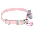thumbnail image 1 of Collar de cerdo para mascotas, ajustable, lindo collar de poliéster con flores artificiales y campana, color rosa, 1 of 5