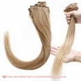 thumbnail image 4 of Benehair Human Hair Extensions Clip In Hair Extension Full Head Remy Hair Blonde for Women Straight 8"-24", 4 of 12
