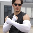 thumbnail image 3 of Mangas de brazo para hombres y mujeres, mangas de compresión refrescantes para ciclismo, baloncesto, código XL azul,, 3 of 5