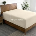 thumbnail image 3 of (4 pack) Bare Home Fitted Sheet - 24" Extra Deep Pocket - Premium 1800 Collection - Full, Sand, 3 of 8