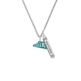 thumbnail image 2 of Delight Jewelry Acrylic 3/4" Teal Cheer Megaphone Silvertone Mother Daughter Bar Charm Necklace, 23", 2 of 4