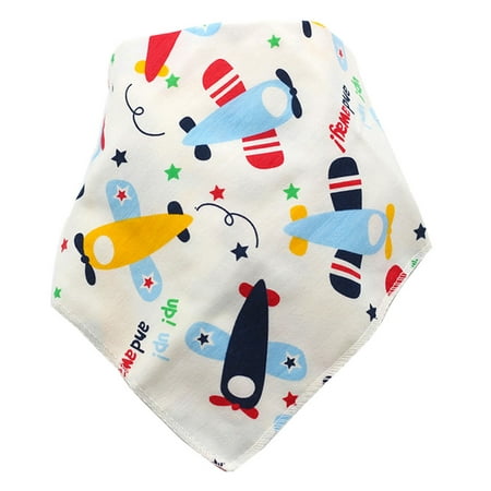 Baby Boys Girls Feeding Bandana Bib Soft Cotton Printing Saliva Towel Scarf Triangle Dribble
