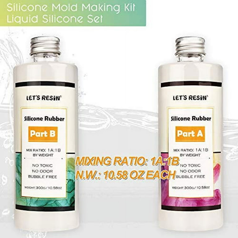 Liquid Silicone Rubber Clear Mold Making Kit Non-Toxic 2 Parts DIY Craft  21.16Oz