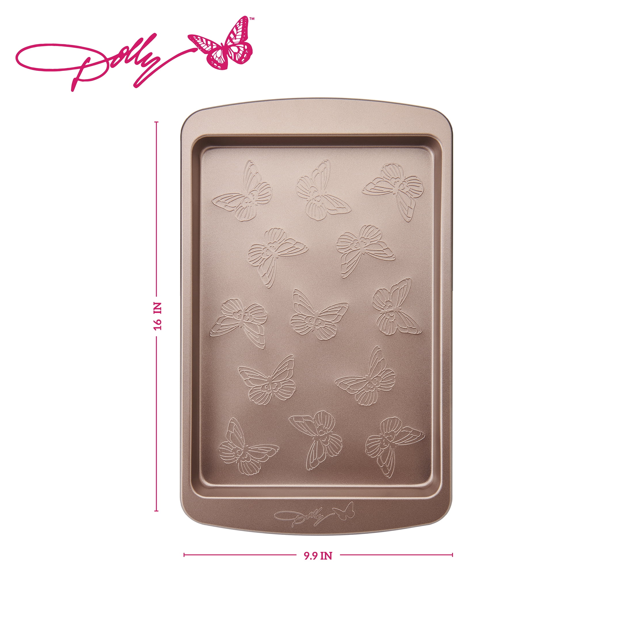 Dolly Parton Butterfly Stamp 9" x 13" Carbon Steel Non-Stick Baking Sheet