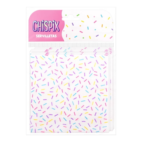 Servilletas Prichos Chispix Color Blanco de Papel 16 Piezas por Empaque