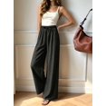 thumbnail image 5 of Women'S Elastic Waist Drawstring Polka Dot Print Casual Wide Leg Long Pants Black XXL, 5 of 8